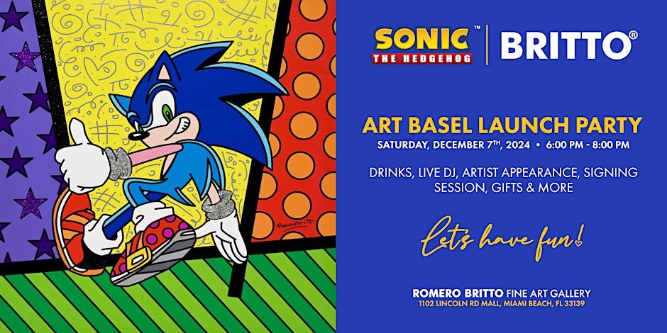 Artist Romero Britto to collaborate with Sonic in upcoming Miami pop-up gallery