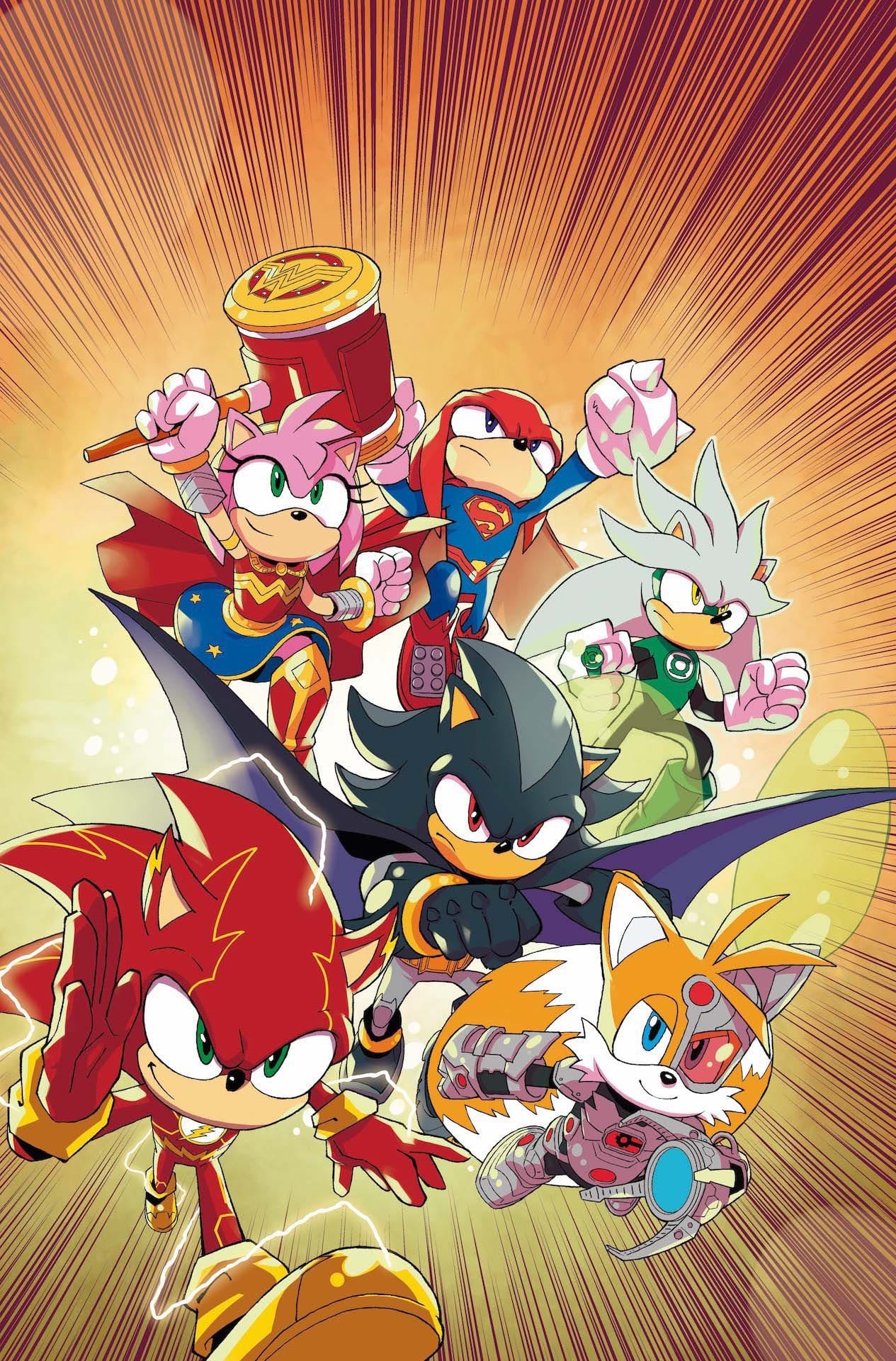 Here's the cover for DC x Sonic Issue 3